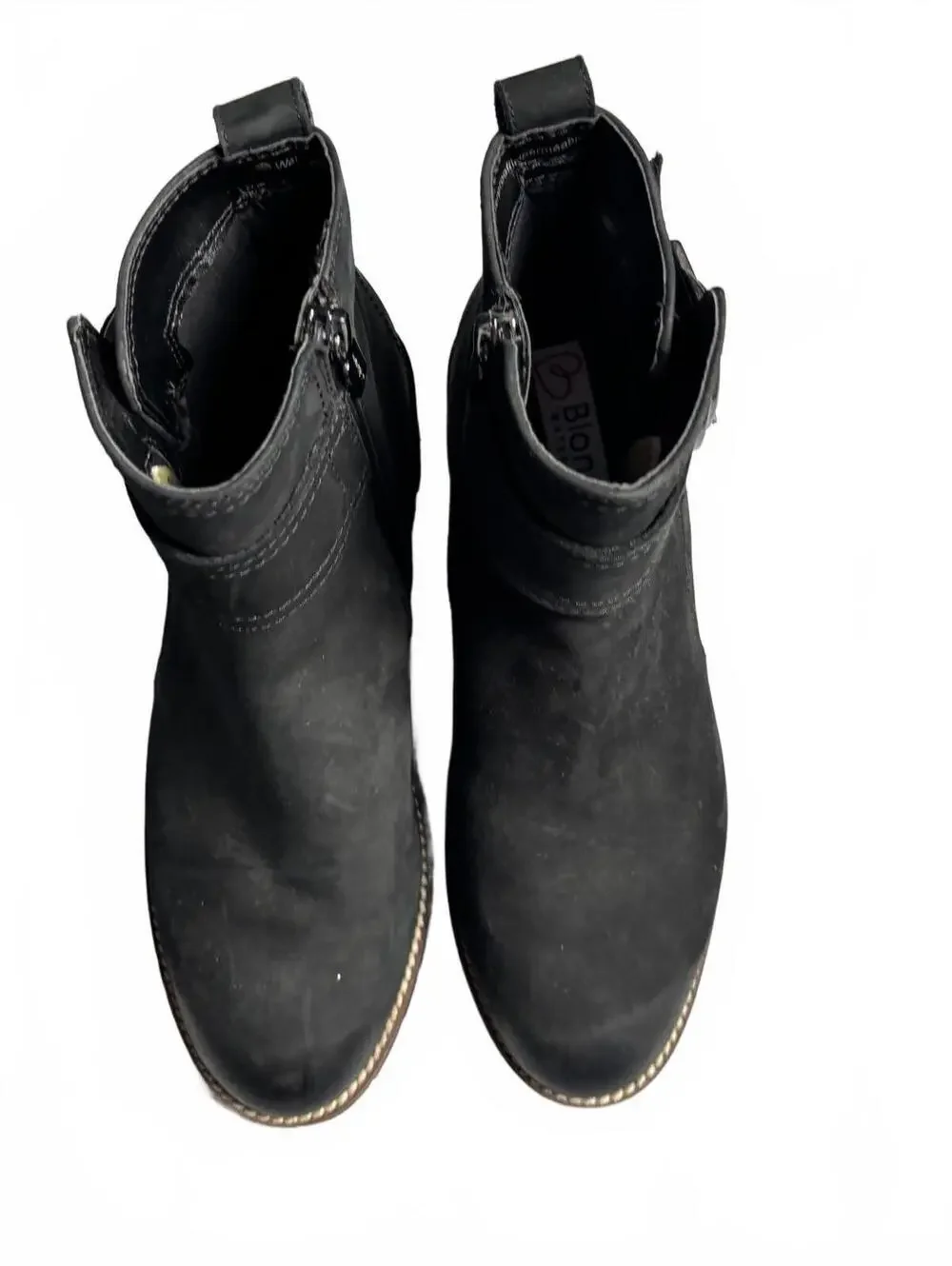 Blondo Waterproof Black Ankle Boots with Buckle Detail, Size